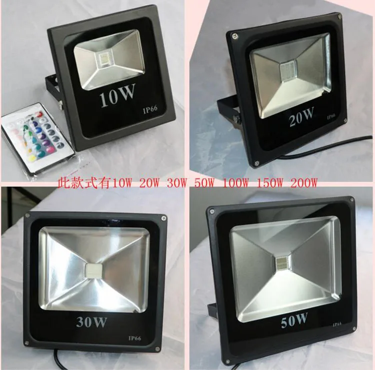 Оптовая продажа, 5 штук в партии 100 W 150 W 200 W прожектор RGB удаленного Управление AC220V 110 V Refletor Водонепроницаемый Foco светодиодный внешний свет