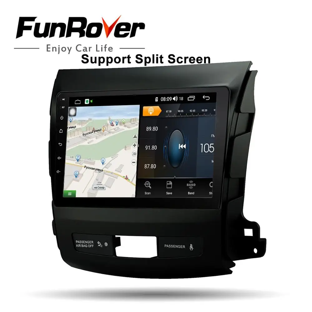 Funrover Android 9.0 4G+64G 4G Car Radio Multimedia Player Navigation GPS For Mitsubishi Outlander