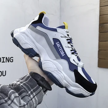 

2020 New Casual Shoes Spring Men Fashion Sneakers Breathable Light Mesh Lace Up Mixed Colors Flats Male Sport Footwear Shoes