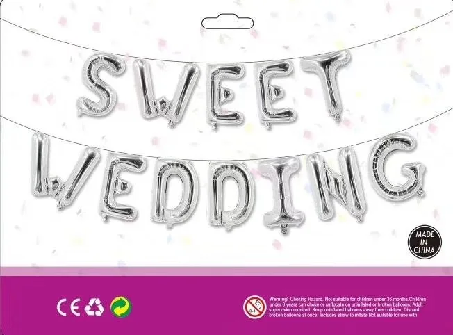 Милая Свадебная Милая Wedding16-Inch с имитацией букв Свадебный дом Свадебные украшения алюминиевая пленка фольги воздушный шар