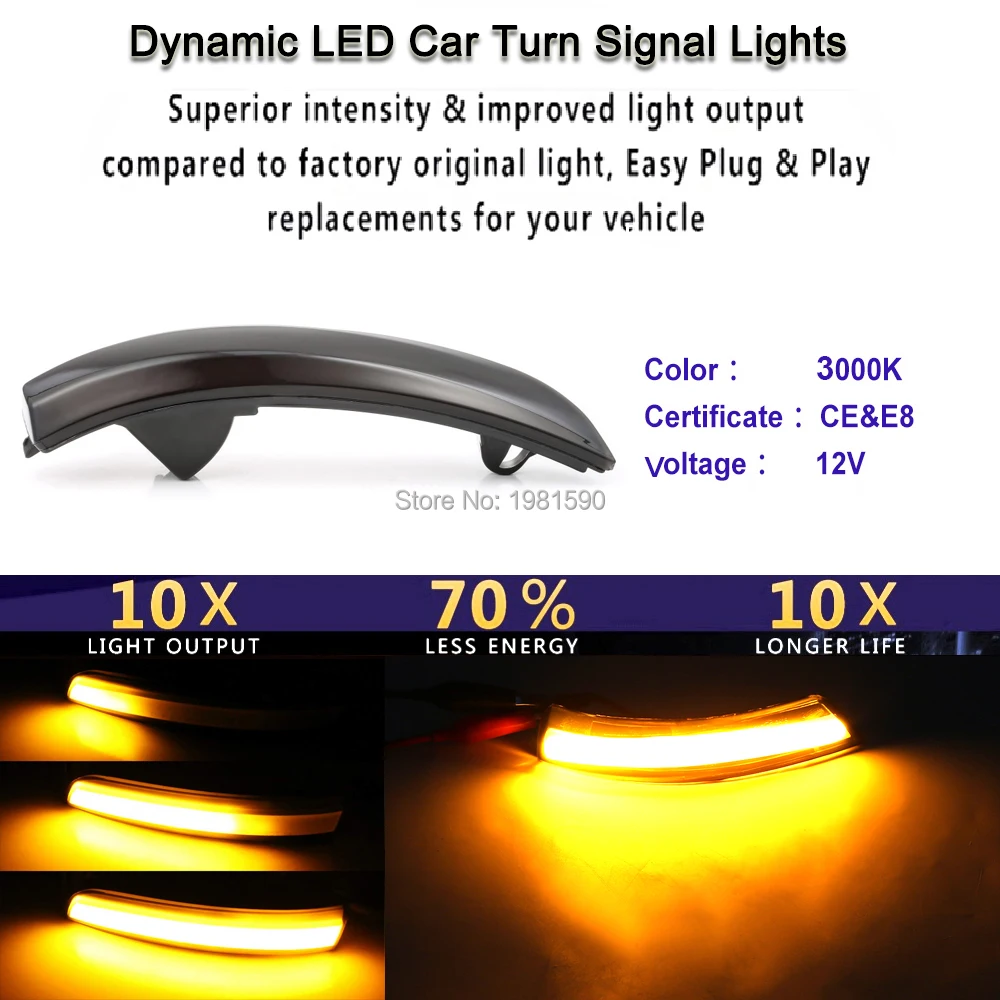 Светодиодные динамические указатели поворота, боковые габаритные указатели поворота для Ford Focus MK2 Focus 2 Focus MK3 Focus 3 Mondeo MK4