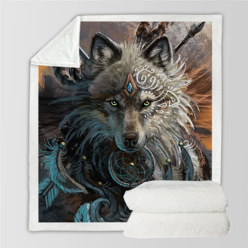 

20styles Wolf Blanket for Men 3d HD Cartoon Blanket Double Thick Warm Super Soft Flannel Lion Blankets for Sofa Bedding Carpet