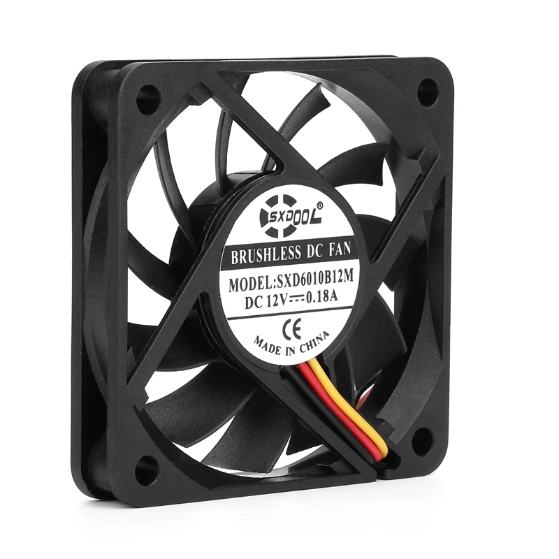2Pcs 12V 60mm fan 60X10mm Dual Ball cooling 3pin PC CPU Cooler tach FG 6cm 6010 slim high quality | Компьютеры и офис