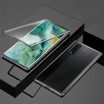 

Shockproof Double-sided Tempered Glass Phone Case for OPPO Find X2/Find X2 Pro Mobile Phone Magnetic Adsorption Protective Cover