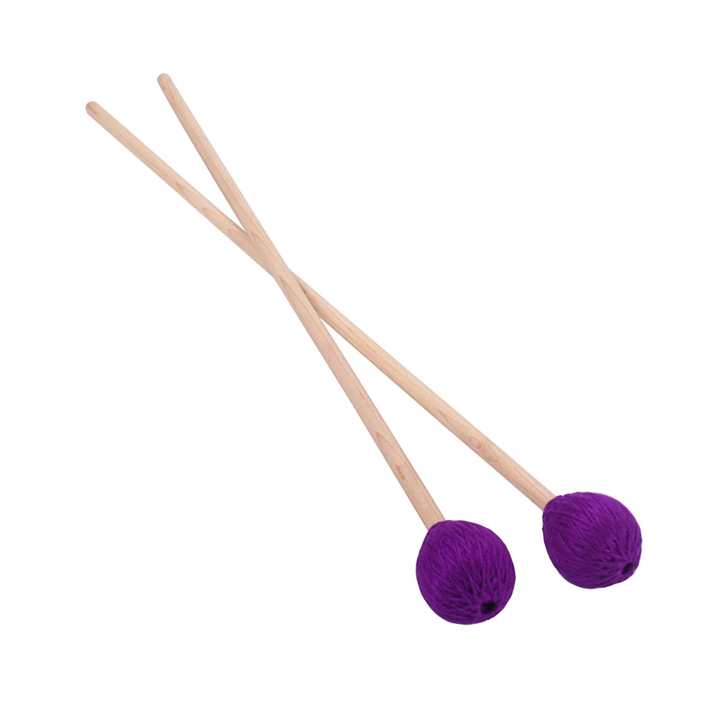 2x Marimba Glockenspiel Mallets Sticks Maplewood Medium для детей Детская перкуссия игрушки, фиолетовый