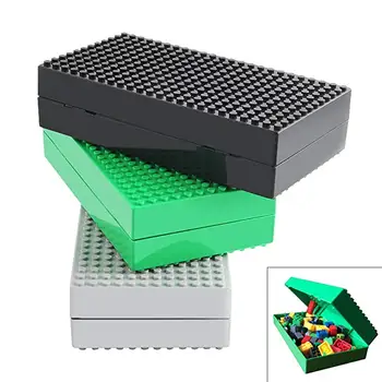 

New Sale Portable Storage with Surface Baseplates DIY Building Blocks Enlighten Multi function Box Toys for Kids Children Gifts