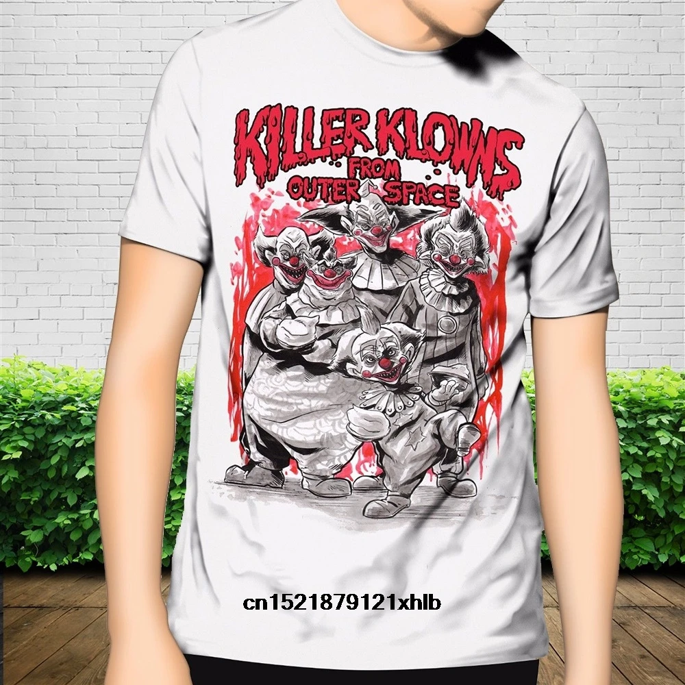 Мужская футболка Killer Klowns из космоса культ ужасов злые клоуны летние хлопковые