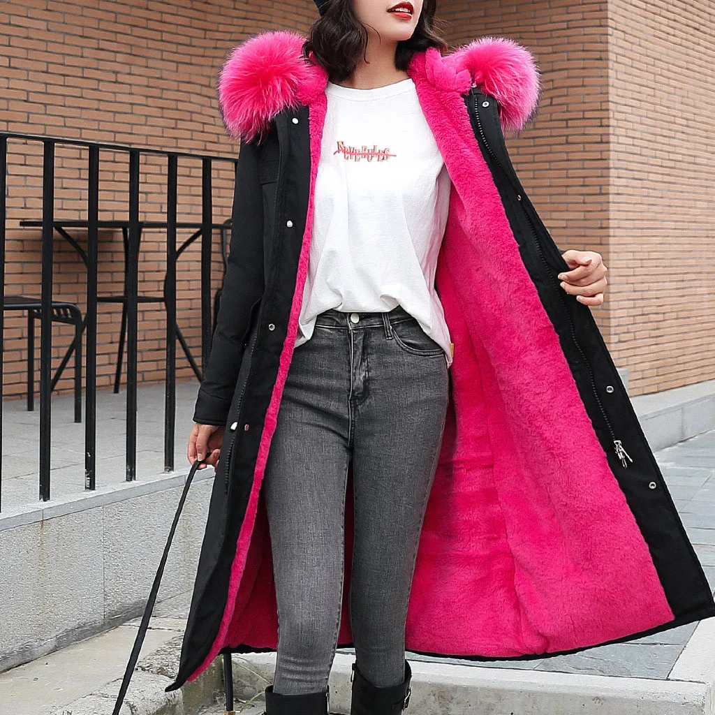Новое модное пальто женское пальто верхняя одежда из искусственного меха с капюшоном на пуговицах пальто с карманами