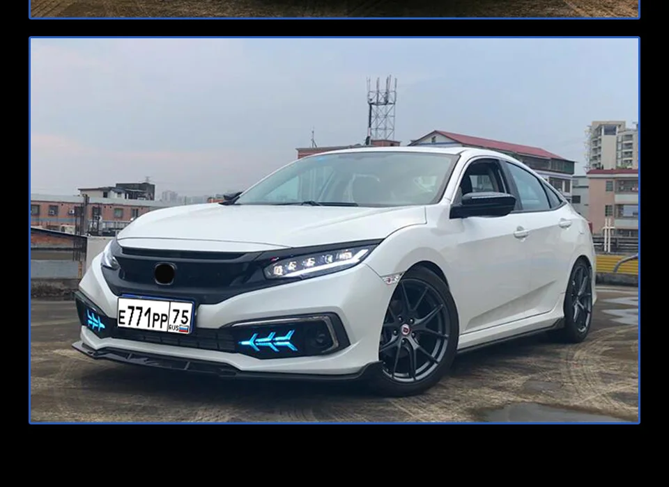 Автомобильный Стайлинг для Honda Civic фары- Civic светодиодный светодиодные дневные ходовые огни на передних фарах Головной фонарь светодиодный ближнего света аксессуары для дальнего света