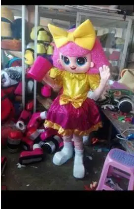 Pink Doll Girl Mascot Costume Party Character Birthday Halloween Cosplay Dress | Тематическая одежда и униформа