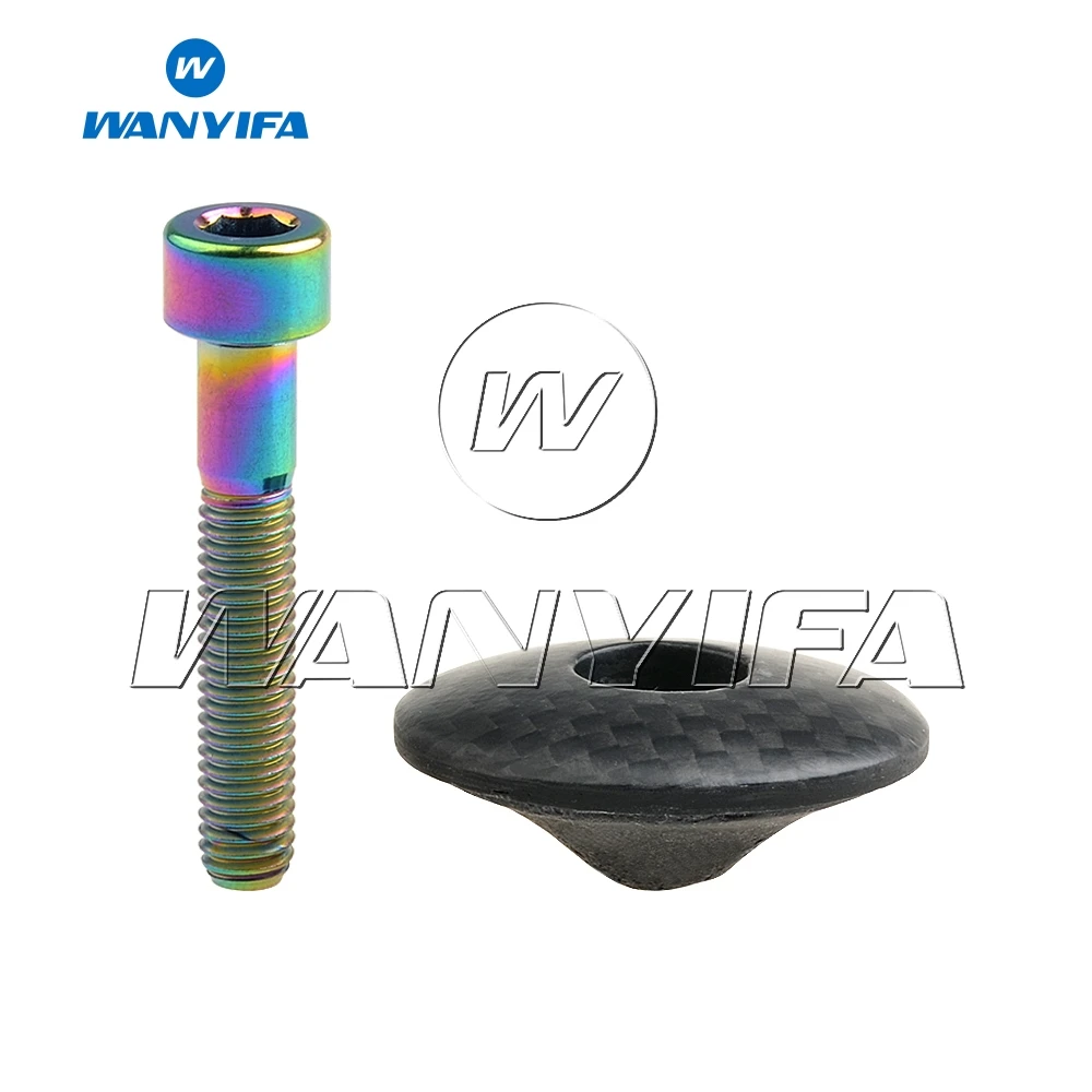 Титановый "Wanyifa" Болт M6x35mm+ 1 1/" труба из углеродистого волокна 3K из углеродного волокна Глянцевая/матовый шоссейный велосипед Горный велосипед Велоспорт седло велосипеда гарнитура стволовых Топ Кепки