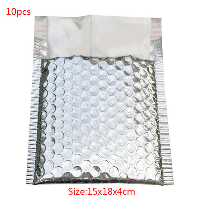 Product Shipping Packaging Bag Silver Aluminum Foil Bubble Mailer Mailing Envelope Bag Poly Mailer