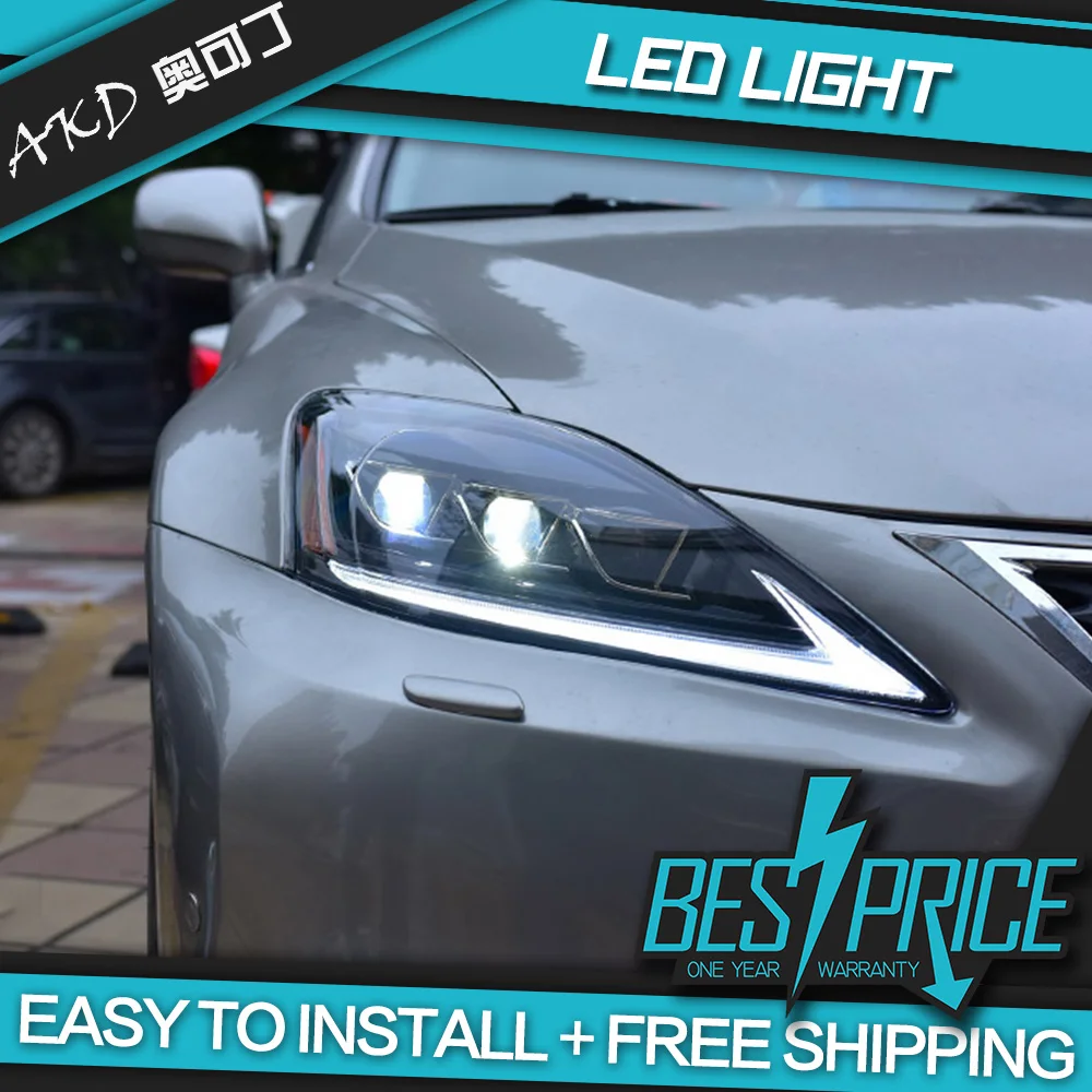 AKD Cars Styling Headlight For Lexus IS250 IS IS300 IS350 Headlights LED Running lights Bi-Xenon Beam full led signal light