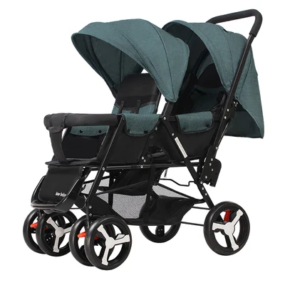 Twin Baby Strollers Lightweight Folding Front Rear Reclining Trolley Baby Double Stroller Can Lie Flat - Цвет: D5