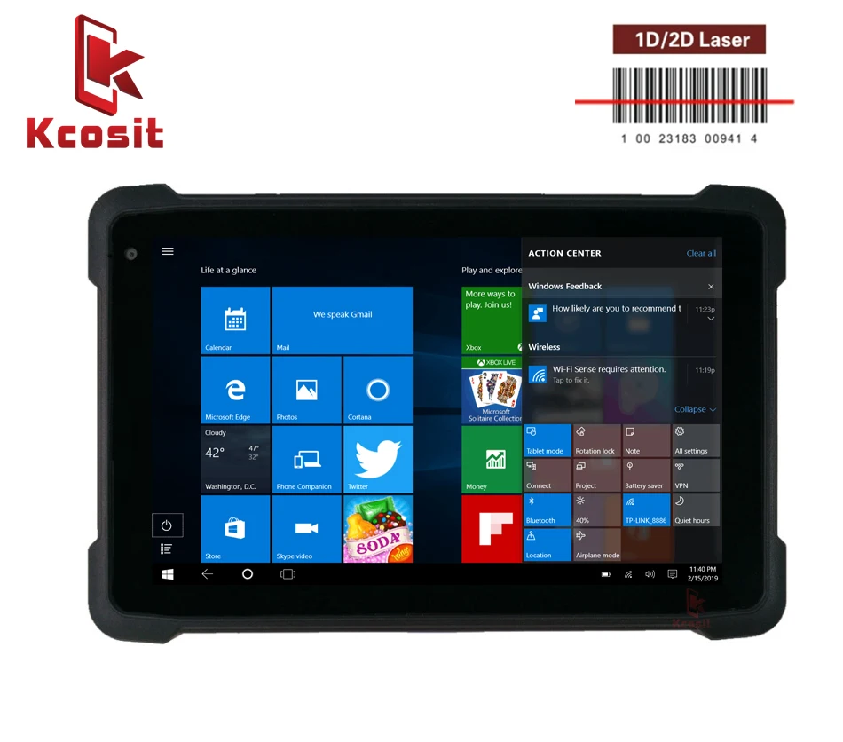 Планшет K81 Windows 8 дюймов intel CPU Z8350 2 Гб ОЗУ 2D лазерный сканер штрих кодов ручной