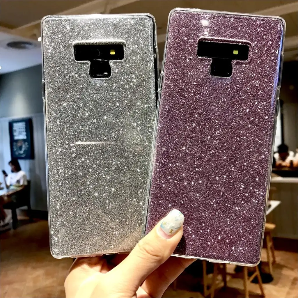 Slim Glitter TPU Case For Samsung Note 9 10 S10 S10E S9 S8 Plus A10 A30 A40 A50 A70 M10 M20 M30 Cover Clear Soft Phone Cases |