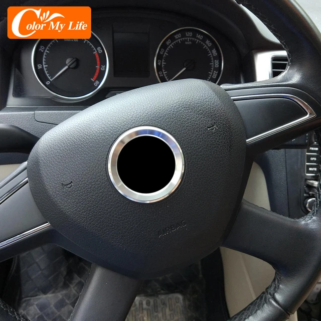 46mm ABS Car Steering Wheel Emblem for Skoda Logo Superb Octavia Rapid  Kodiaq Kamiq Karoq Rapid Fabia Auto Interior Accessories - AliExpress