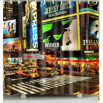 

Waterproof Business Street Shower Curtain for Home and Bathroom