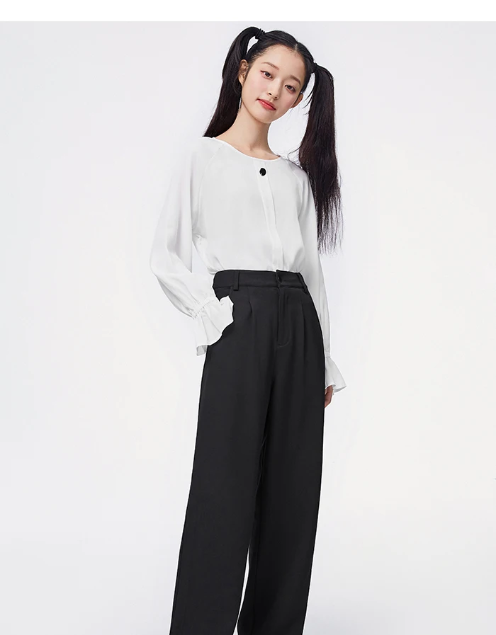 SEMIR Casual Pants Women Spring 2021 New Loose Wide-Leg Pants Slim Drape Mopping Pants Suit Trend SEMIR Casual Pants Women Spring 2021 New Loose Wide-Leg Pants Slim Drape Mopping Pants Suit Trend