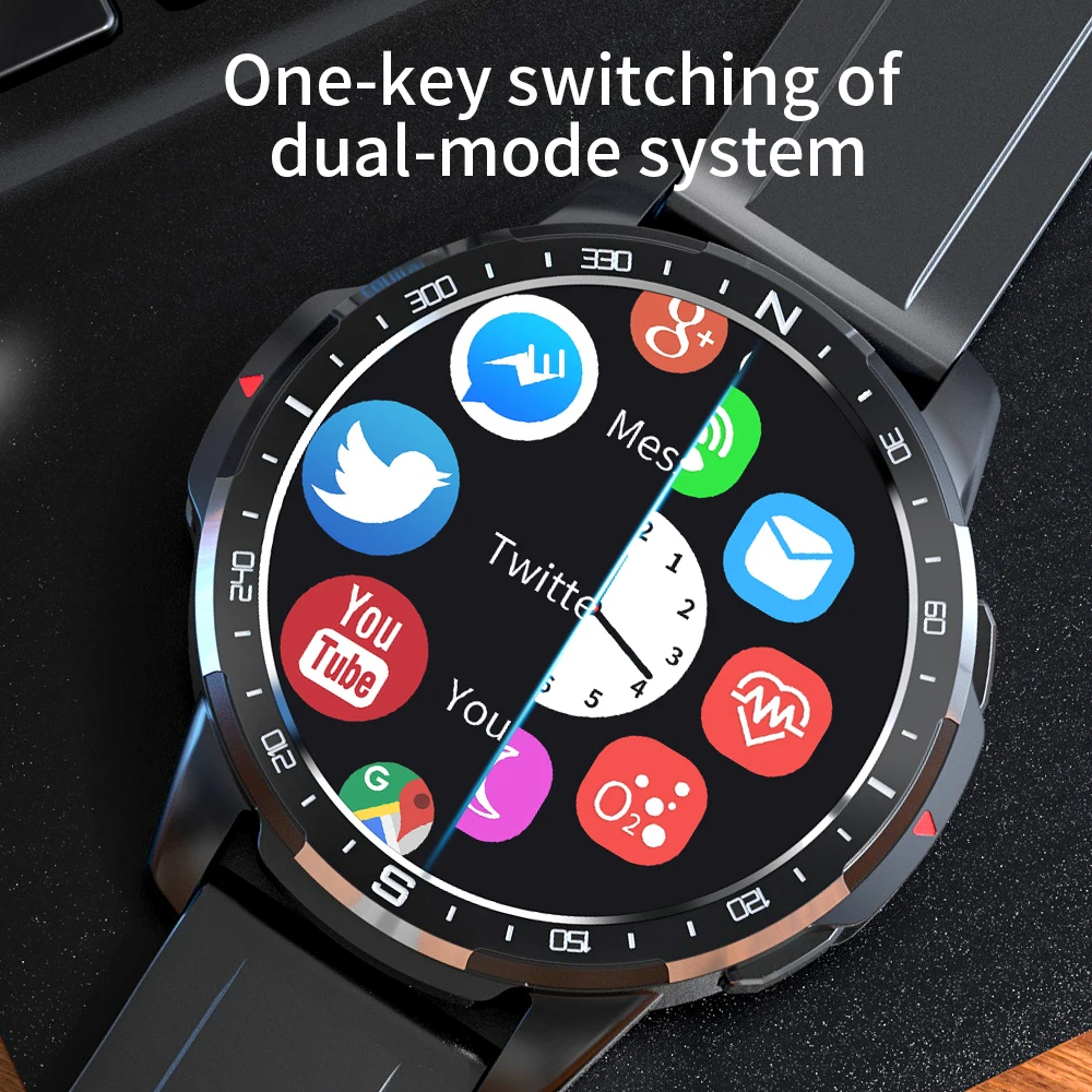 LOKMAT Android Smart Watch APPLLP 7 Dual System SmartWatches 4G Network Wifi GPS Fitness Tracker Heart Rate Monitor for Phone