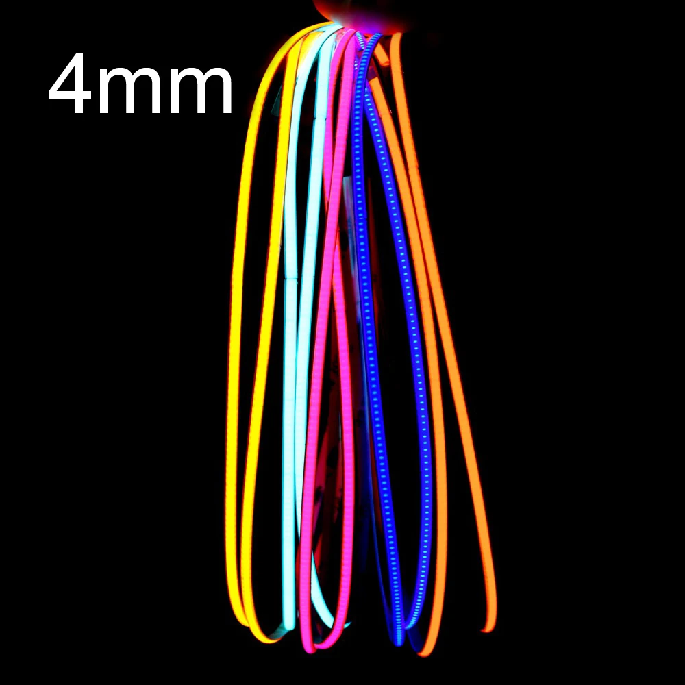 4mm Super Thin COB Led Strip Light 5m 12V 24V Flexible Tape Lights Liner Lighting For Room Wall Decor White Pink Orange 480LED/m