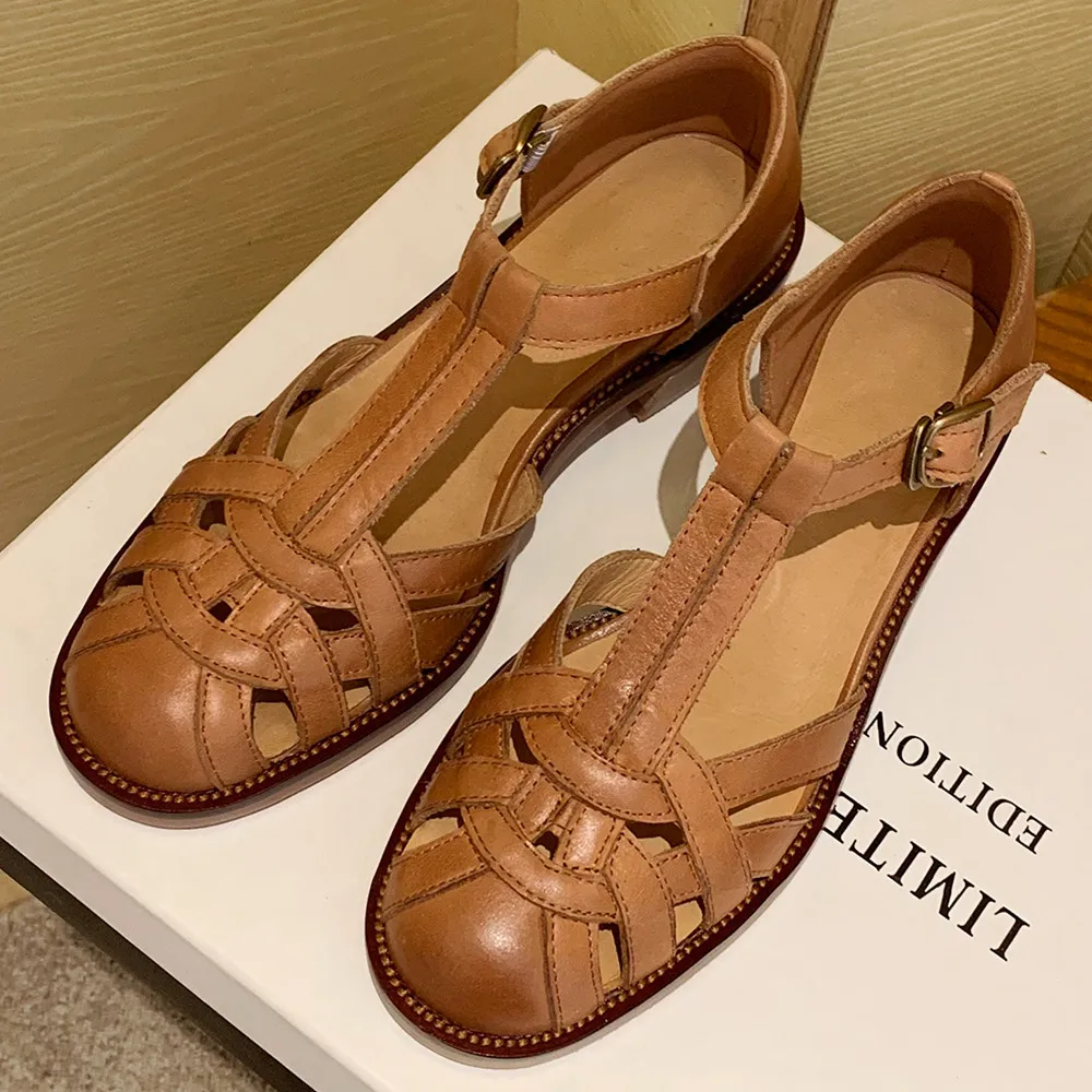 

Женская Натуральная кожа Плетеный с ремешком в виде буквы т, студенческий стиль Повседневная текстильная обувь на плоской подошве, высокого качества, с вырезами, на каждый день в ретро-стиле; Обувь в английском стиле