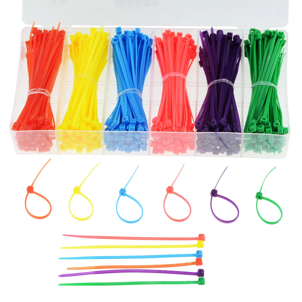 Nylon Cable Ties Zip Ties Wire Straps 480 Pcs 4 Inch Self-Locking Multi-Color 