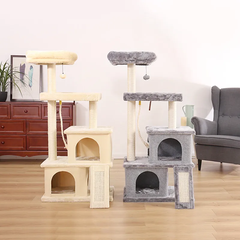 Fast Delivery Large Cat Tree Tower Condo Furniture Scratching Post Pet Kitty Play House with Hammock Perches Platform