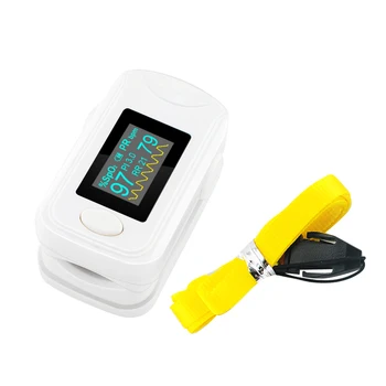 

Mini OLED Fingertip Pulse Oximeter SPO2 PR PI Pulse Sound Respiration Rate Blood Oxygen Monitor White