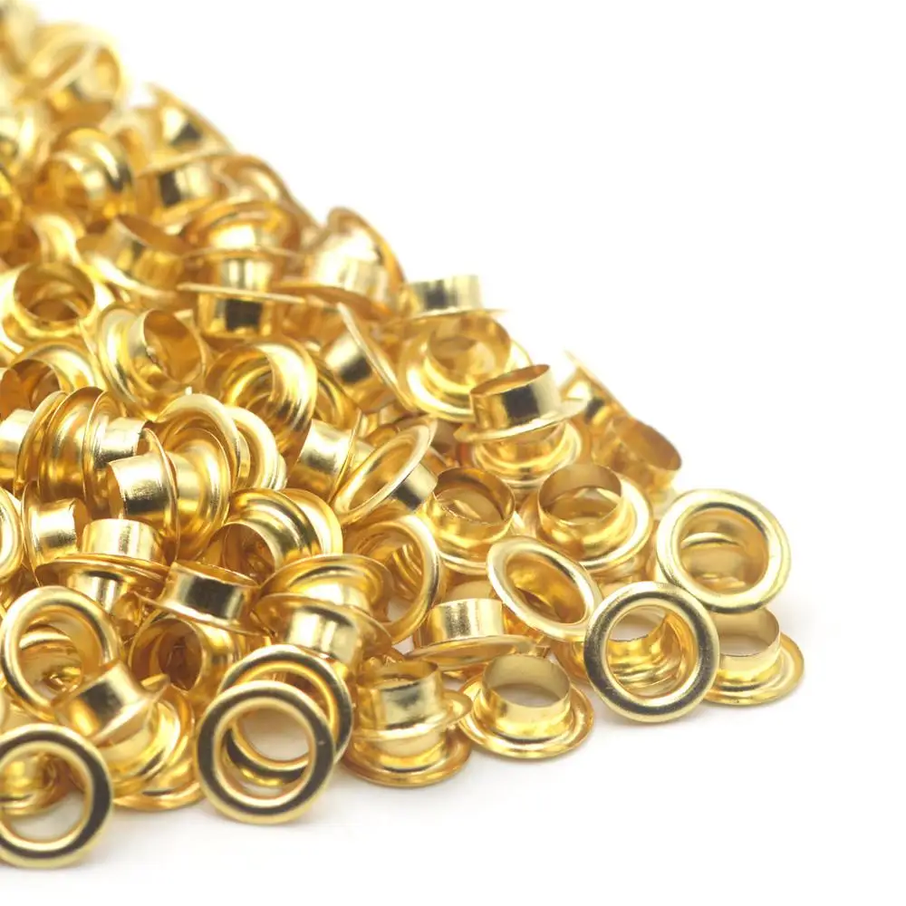 Eyelet Grommet Ring Kit Eyelet Grommet Ring Grommet Eyelet Kit Screw Back Eyelets 100sets Brass Material Gold 5mm 6mm 8mm Grommet Eyelet With Washer for Leather Craft Shoes Belt Cap Bag Diy Supplies