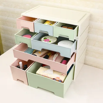 

Creative Desktop Storage Box Drawer-type DIY Combination Desktop Office File Cabinet Finishing Makeup Storage Box