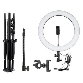 

14 Inch LED Ring Light 3200-5600K Fill Light Mobile Phone Holder Retractable Dimming with Remote Control