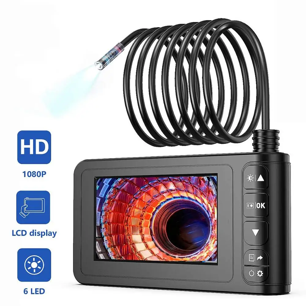 

Industrial Endoscope 1080P HD Digital Borescope Camera Waterproof 4.3 Inch LCD Screen Snake Camera Video Inspection Camera-3m