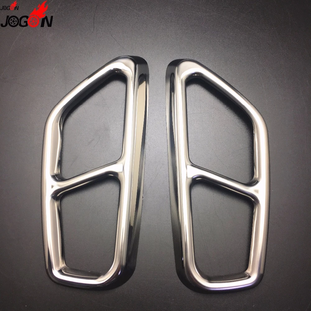 Stainless Steel Rear Dual Exhaust Pipe Stick Cover Trims For BMW 5