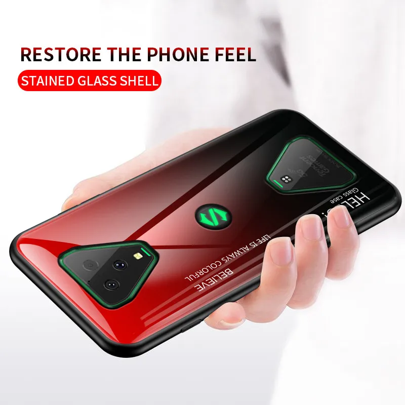 Stained Tempered glass Case For Xiaomi Black Shark 3 Case Full Protective Back Cover For Xiaomi Black Shark 3 Pro Phone Bag Stained Tempered glass Case For Xiaomi Black Shark 3 Case Full Protective Back Cover For Xiaomi Black Shark 3 Pro Phone Bag