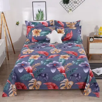 

2020 New Product 3pcs Printed Fitted Sheet For Winter Warm And Soft Bed Sheet 1 Pcs With Pillowcase 2 Pcs