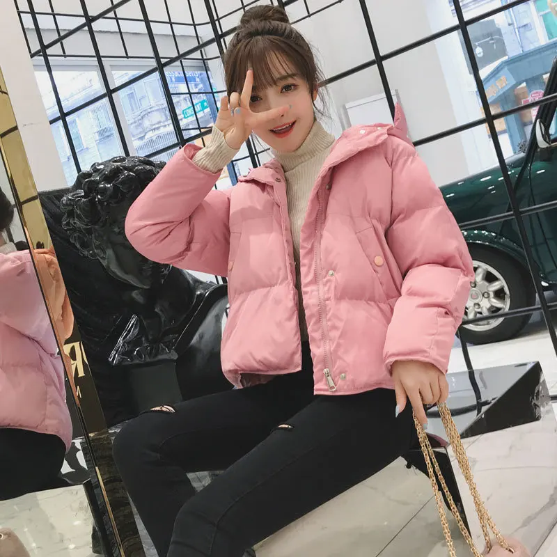 

Photo Shoot 2019 Winter New Style Cotton-padded Clothes Loose-Fit down Coat Student Korean-style Short Thick Warm down Jacket Co