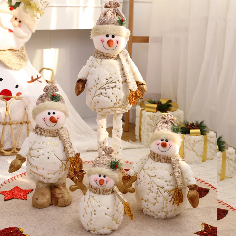 

Новогодние 2022 рождественские украшения для дома Выдвижная кукла Санта-Клаус Снеговик детские подарки украшения для окон рождественские