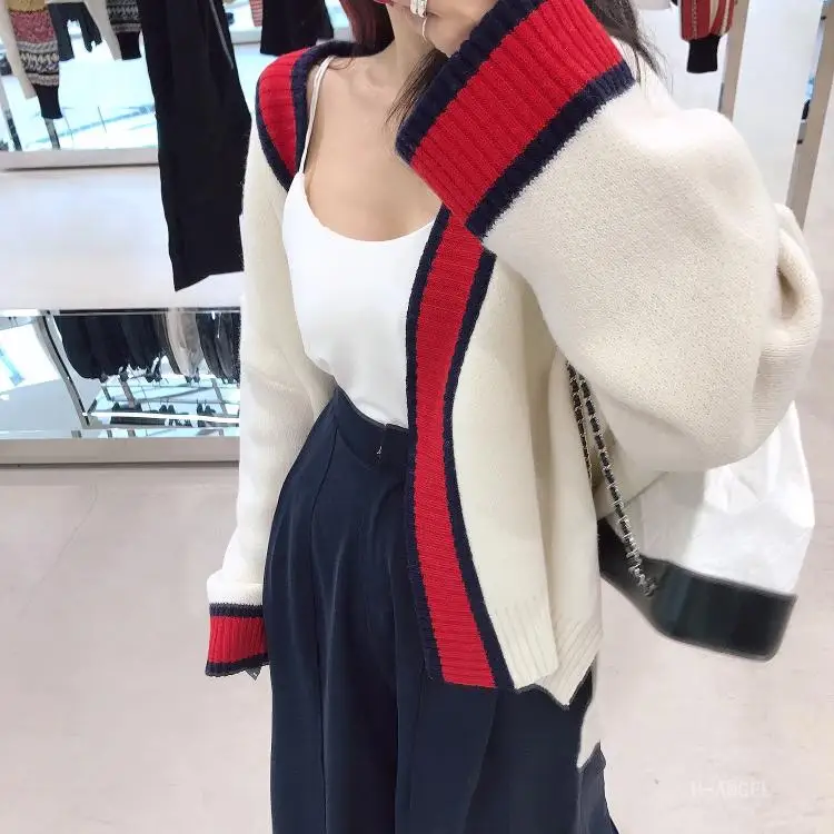 REALEFT осень зима женские свитера с длинным рукавом v-образным вырезом сексуальные топы Модный корейский стиль Вязаный Кардиган с поясом