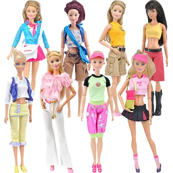 

Fashion Doll Party Clothes Elegant Blouse Four Seasons Casual Wear Suit for Barbie Doll Trousers Clothes Accessories Girls Gift
