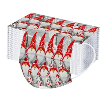 

50/100pcs Children Santa Claus Masker Face Cover Christmas Three-layer Disposable Protective Cartoon Printing Mask Mascarillas