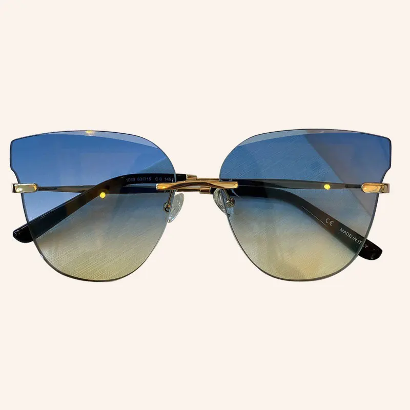

2020 Fashion Cat Eye Sunglasses Women Luxury Brand New Rimless Sun Glasses Female Eyeglasses Men UV400