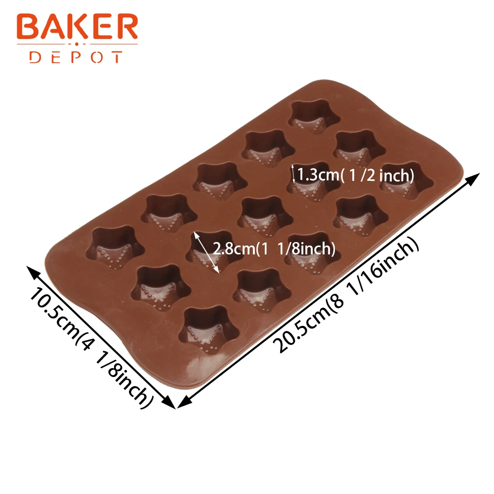 BAKER DEPOT звезда, силиконовая форма для шоколада, конфет, 15 полости, ледяной кубик, инструмент для печенья, торта, кондитерских изделий, форма для выпечки, сделай сам, украшение торта