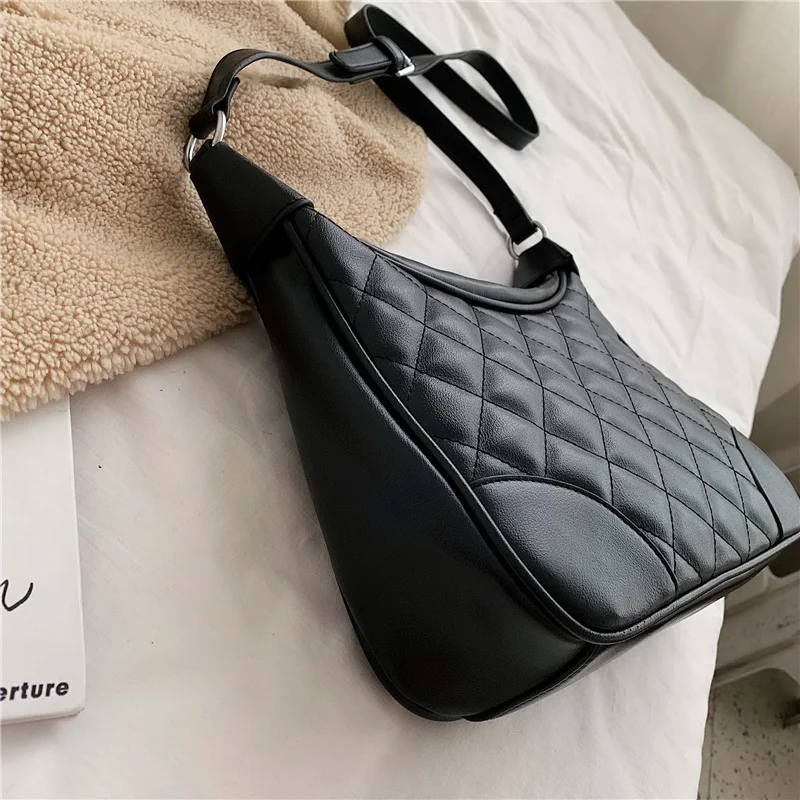 Маленькие сумки на плечо для женщин высокого качества из искусственной кожи, сумка-багет, брендовые элегантные сумки-мессенджеры, сумки в клетку с бриллиантами