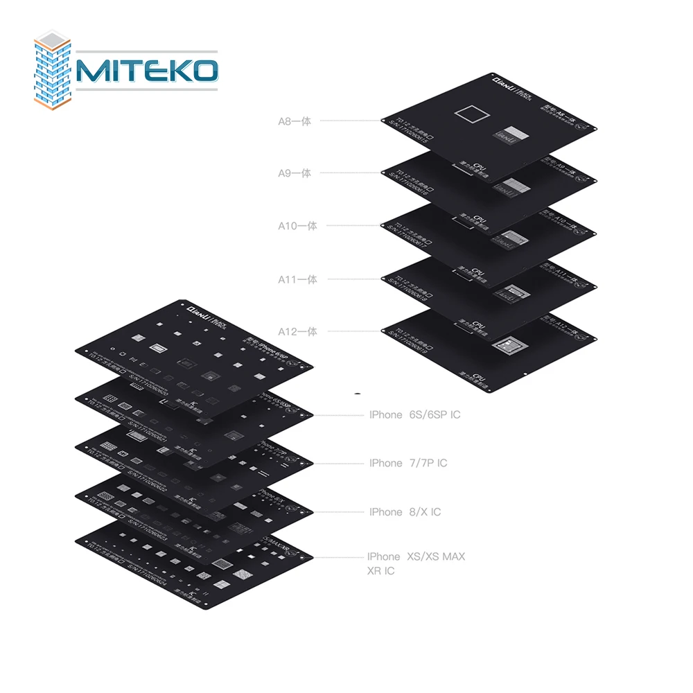 MITEKO QIANLI IOS iblack Сталь сетки NAND baseband IC/Процессор A9 A10 A11 A12 BGA реболлинг трафарет для IPHONE 6 6S Plus 7 7P 8 T0.12 n