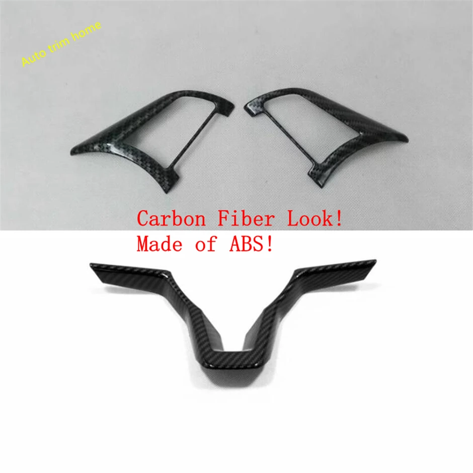 Lapetus Steering Wheel Button Frame Cover Trim Fit For Nissan Qashqai J11 2017 2018 2019 2020 Carbon Fiber ABS Auto Accessories