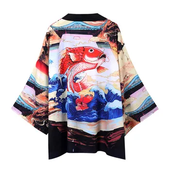 

Kimono cardigan men Japanese obi male yukata men's haori Japanese samurai clothing traditional Japanese clothing