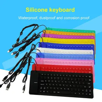 

85 Keys Portable USB Flexible Silicone Keyboard Foldable Waterproof Keyboard For Laptop Notebook PC Black Red Blue Keyboard