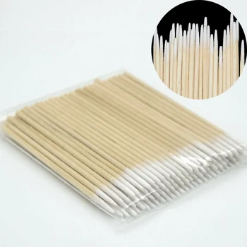 

1000pcs Wood Cotton Swab Eyelash Extension Tools Medical Ear Care Wood Sticks Cosmetic Cotton Swab Tattoo Permanent Supplies