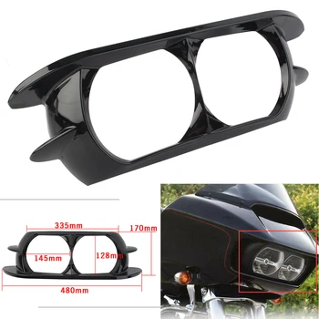 

Motorcycle Dual Headlamp Headlight Bezel Scowl Outer Trim Cover Bezel Fairing For Harley Road Glide 2015 2016 2017 2018 2019